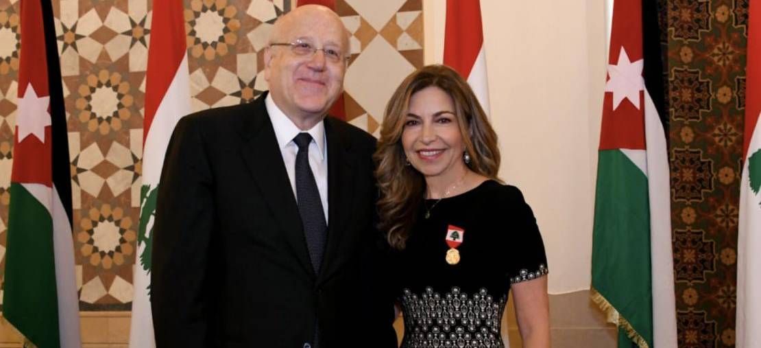 Princess Ghida Talal receives the “Lebanese Order of Merit”